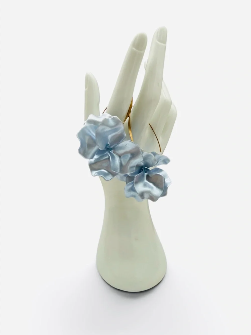 Blue Floral Resin Flower Handcrafted Drop Earrings – Statement Women’s Jewelry